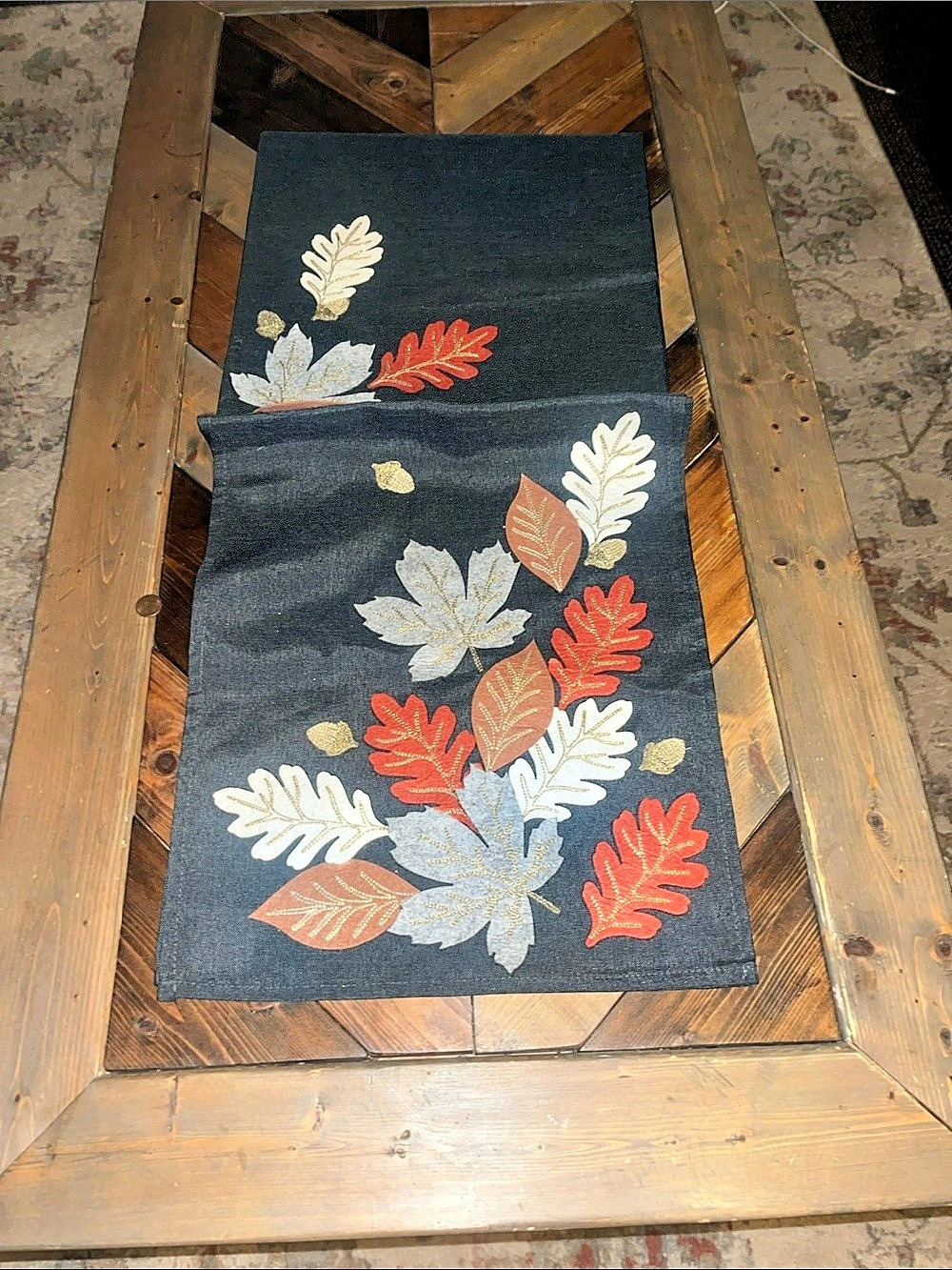 68”x14” Fall decor Denim Table Runner